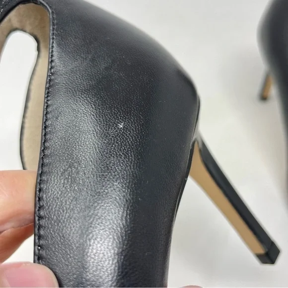 Town Shoes d'Orsay Black Leather Stiletto Heels Size 39 - Picture 14 of 14